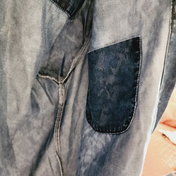 Cloth & Stone by Anthropologie 3/4 Sleeve High Low Chambray Shirt Size M - Picture 8 of 8